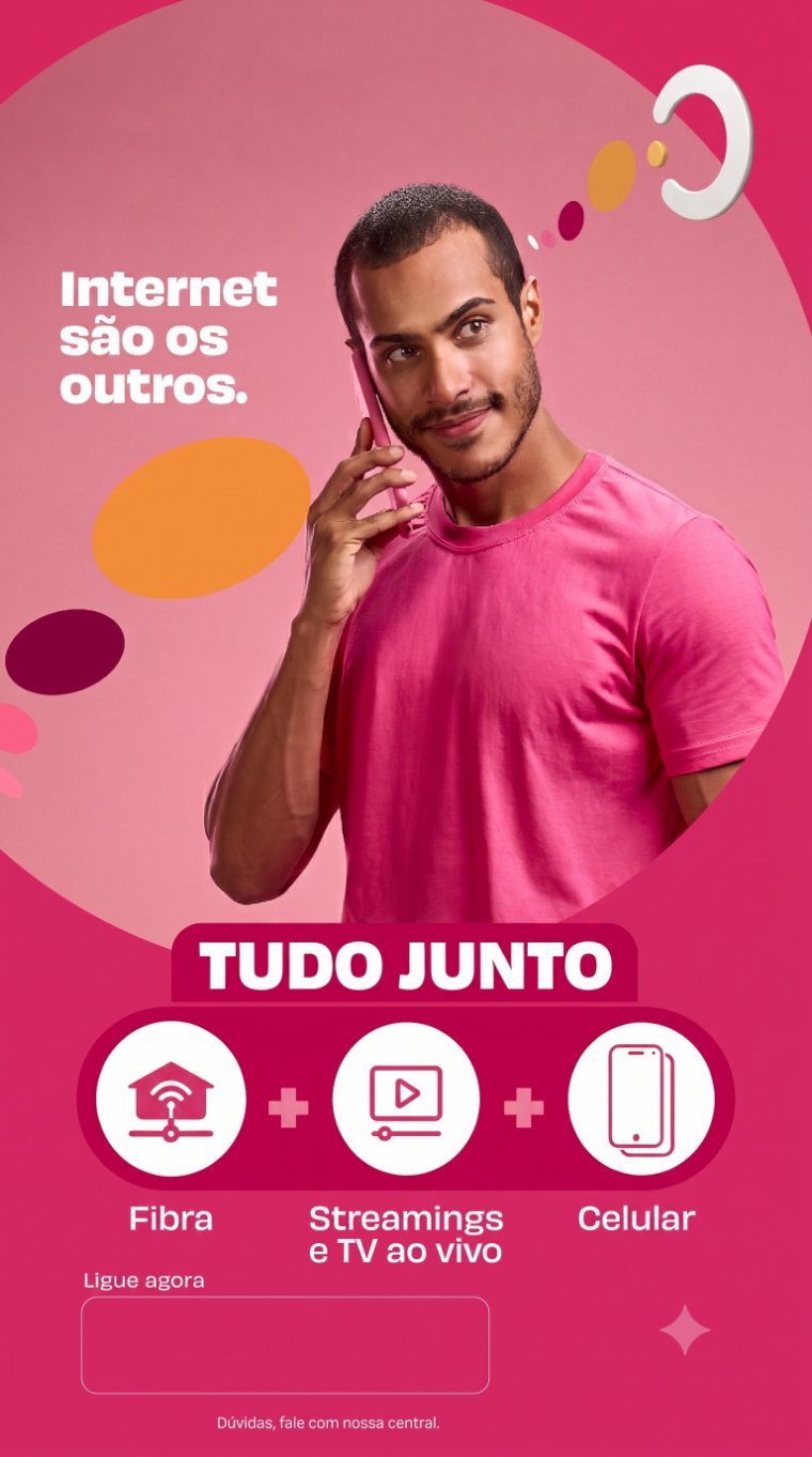 Tudo junto: fibra, streamings e TV ao vivo e celular